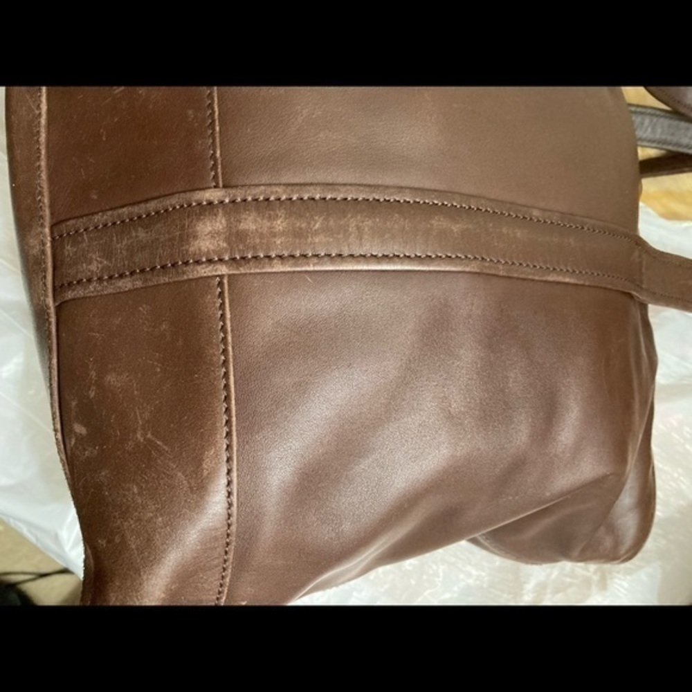 Coach vintage brown leather overnight xxl bag 9400 rare unisex rare - Picture 4 of 16
